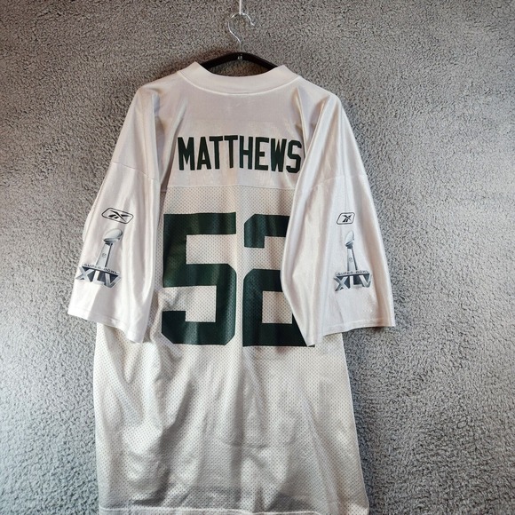 Clay‎ Matthews Football Jersey - XL - Away Color, White - Sports - NFL - #52 - Picture 1 of 16